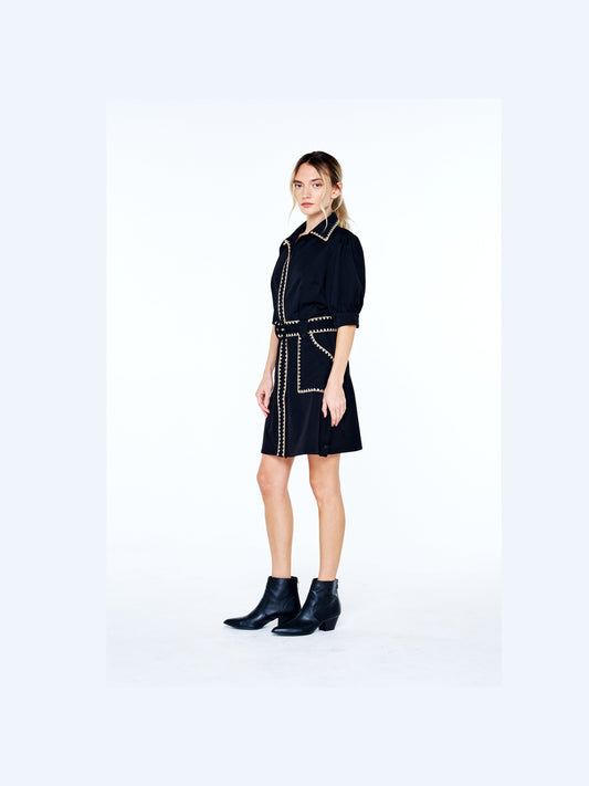 Gelso Embroidered Mini Shirt Dress