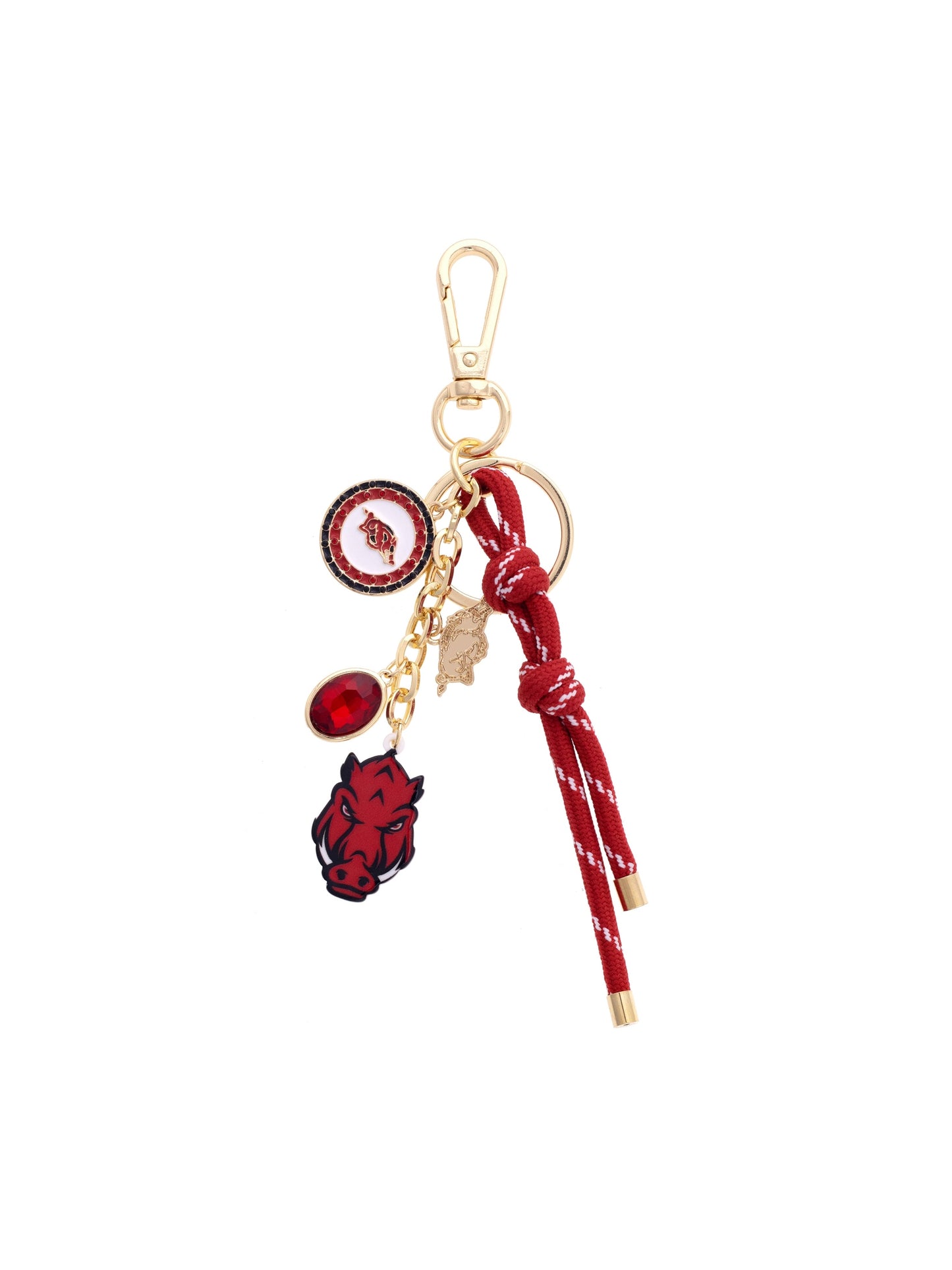 Arkansas Razorbacks Cluster Bag Charm in Crimson