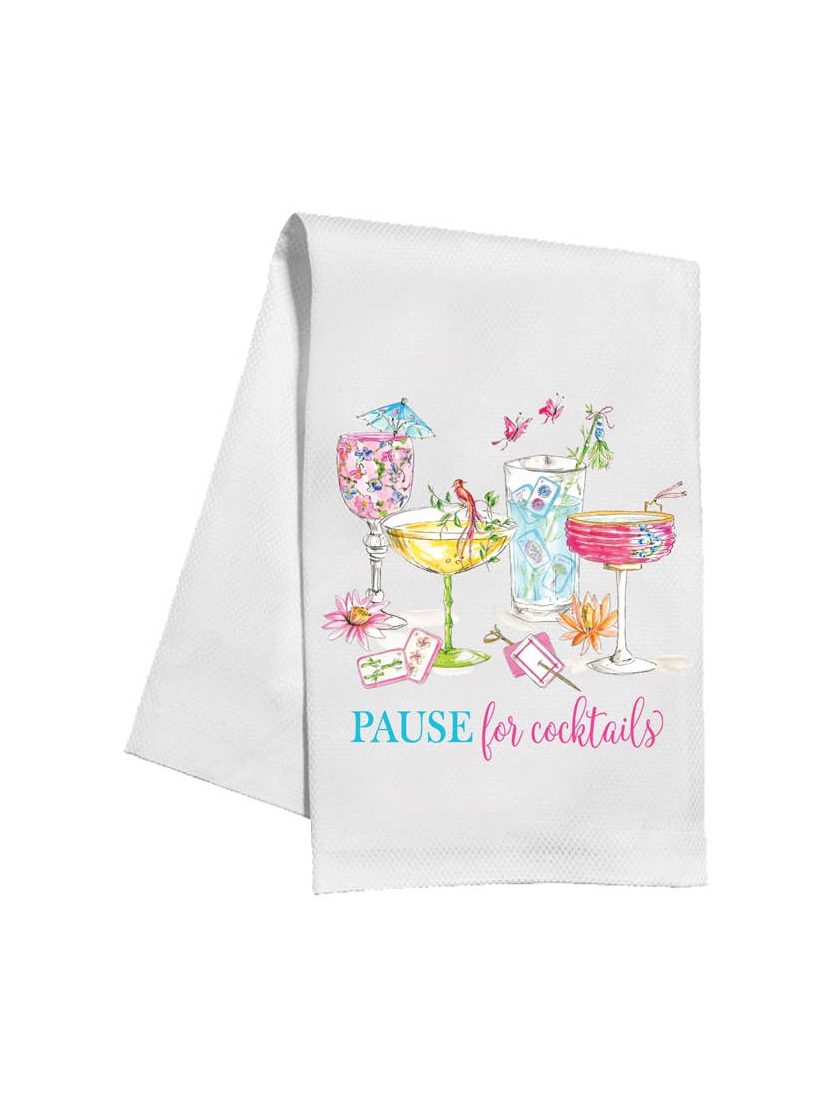 Mahjong Cocktails Pause For Cocktails Kitchen Towel