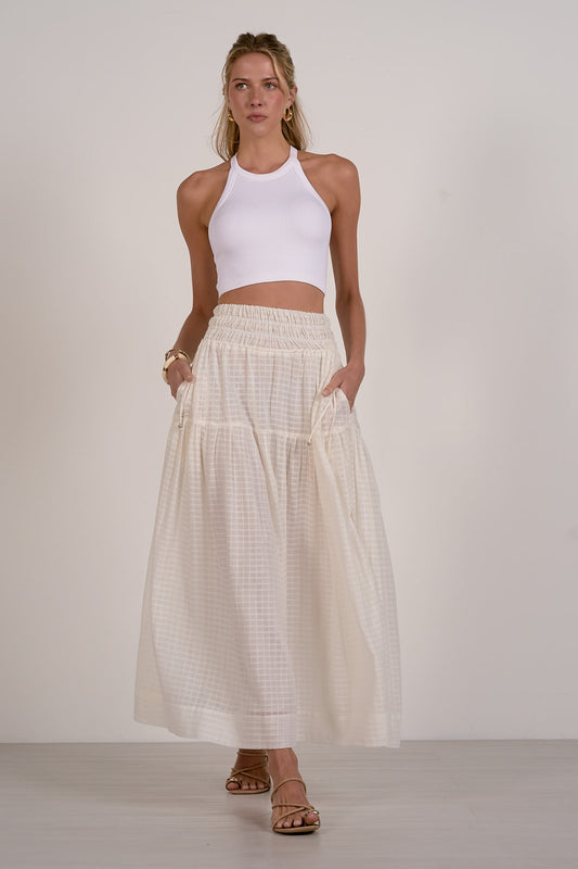 Smocked Maxi Skirt
