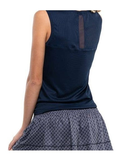 Women's Twist Front Athleisure Tank - Midnight Navy