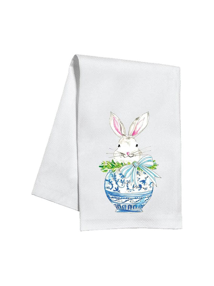 Bunny in Chinoiserie Pot Kitchen Towel