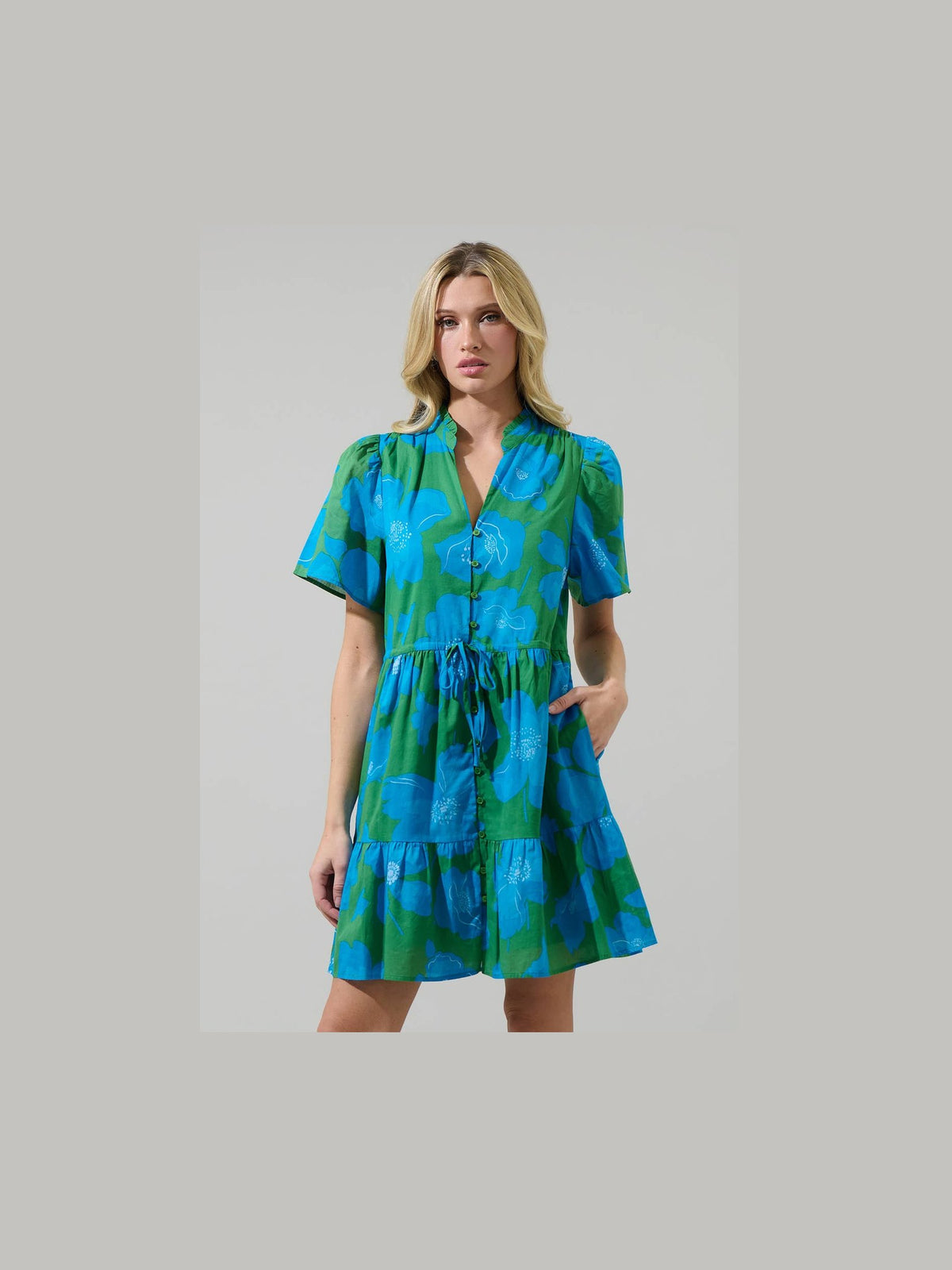 Rori Floral Amo Button Up Mini Dress