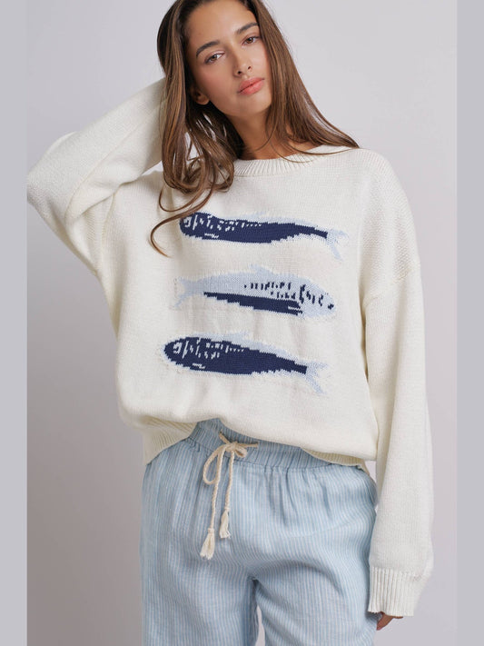 Seaside Sardine Knit Sweater