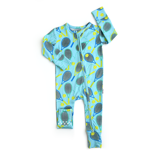 Roger Blue Tennis Zip Bamboo Sleepies Little Sports Outfit