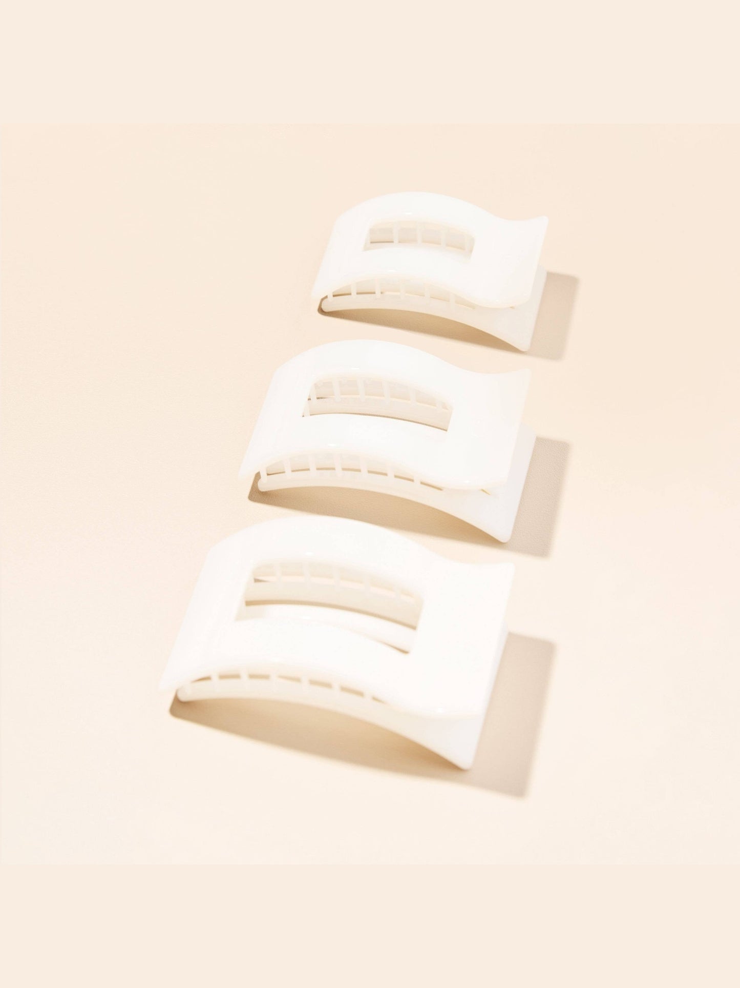 Flat Rectangle Hair Clip | Medium | Coconut White