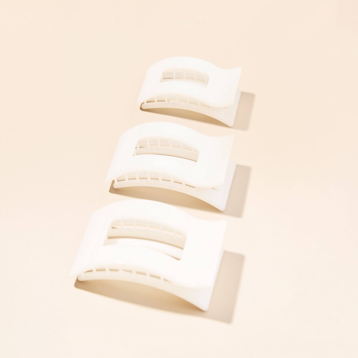 Flat Rectangle Hair Clip | Small | Coconut White