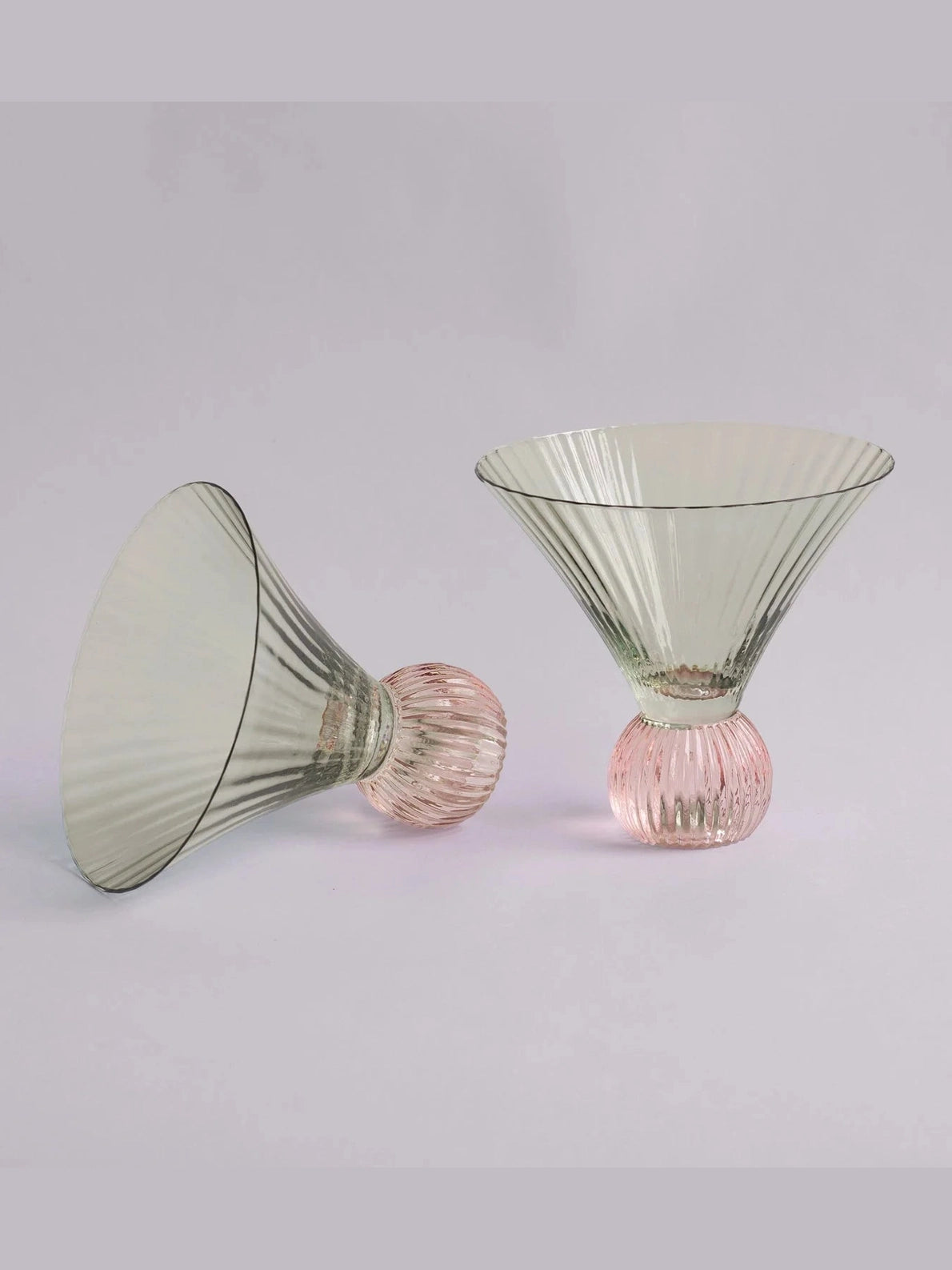 Venice Martini Glasses Set of 4 - Pink / Green