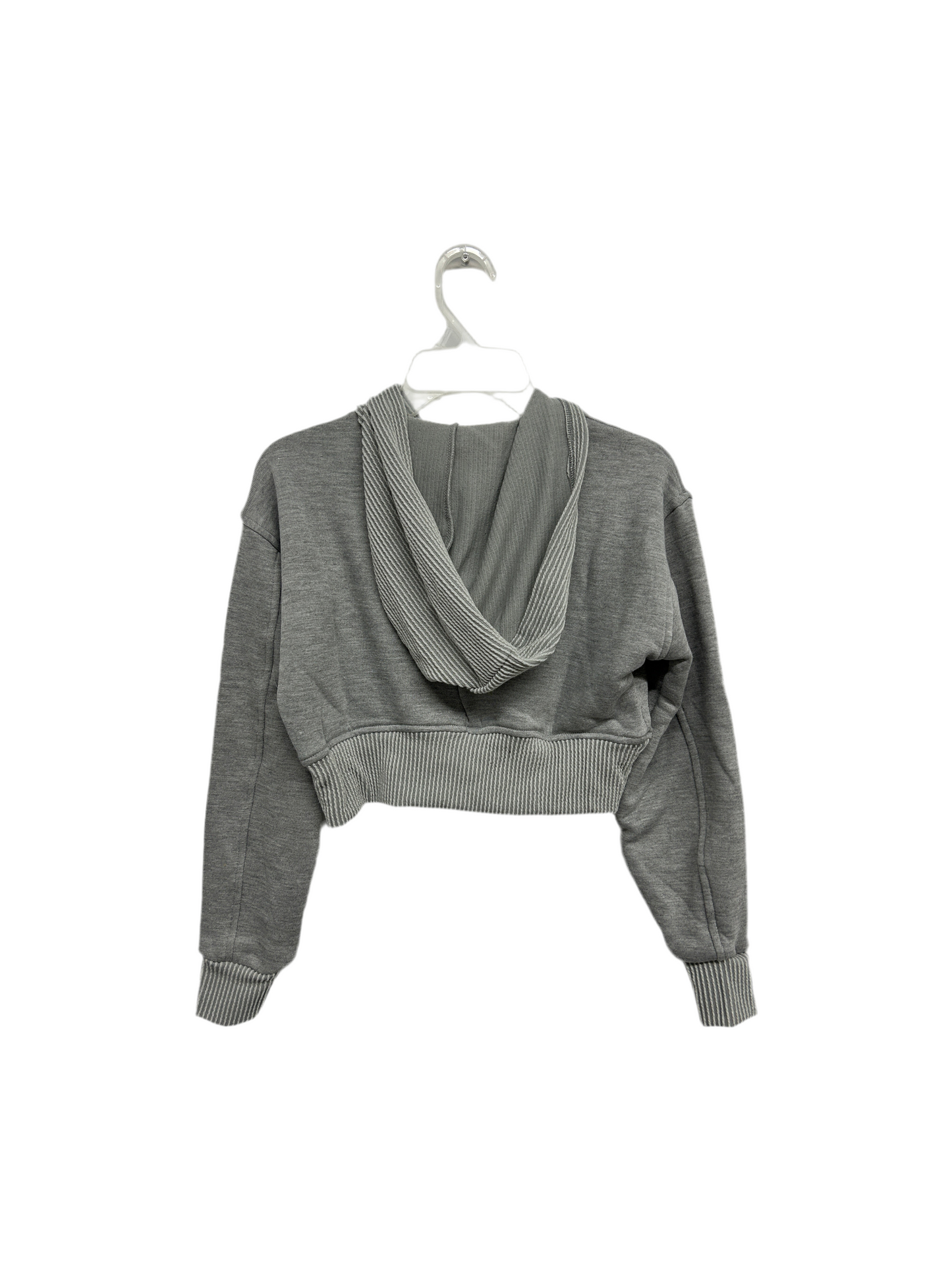 Heather Grey Crop Hoodie Sweater