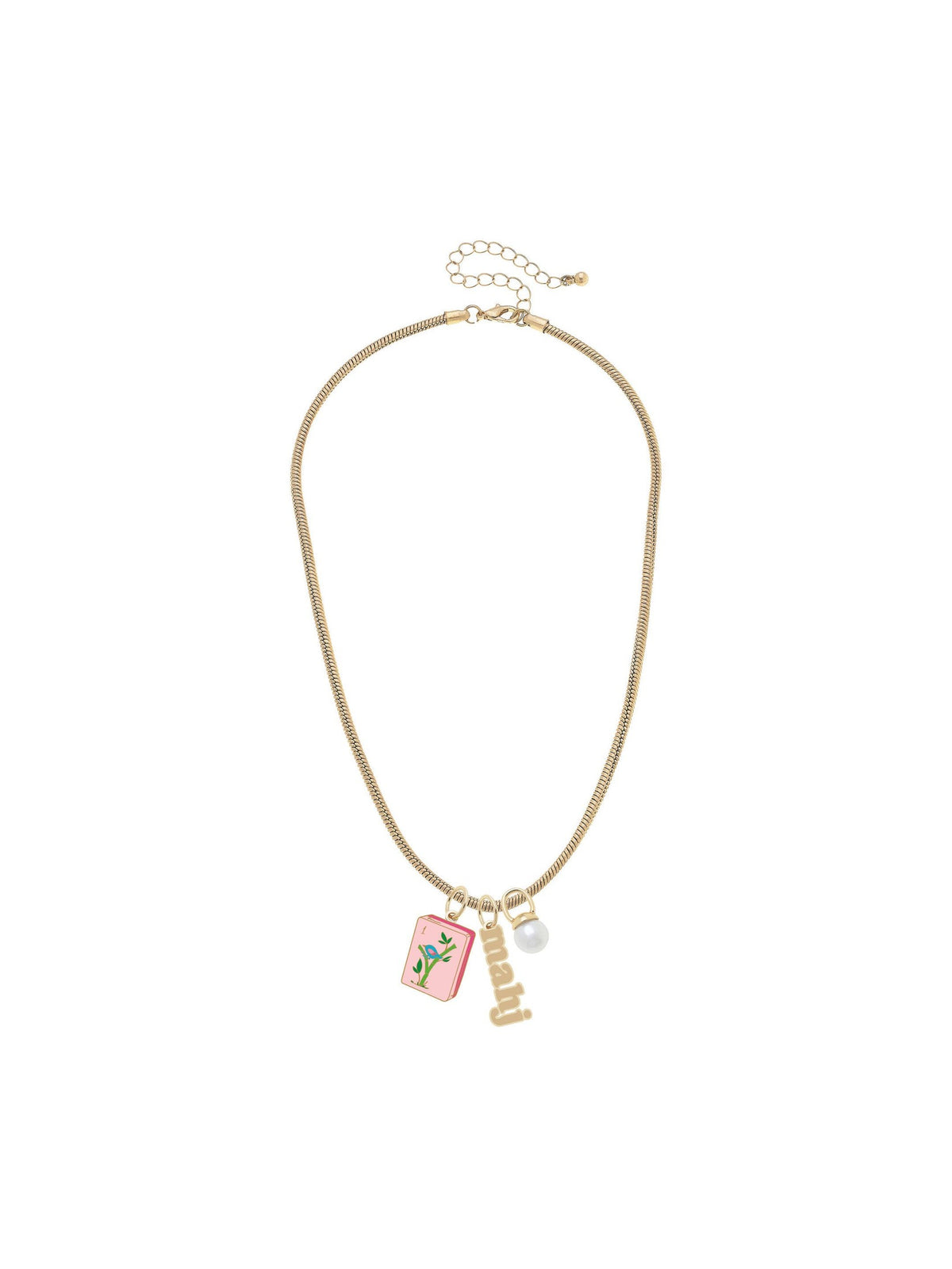 Mahjong Charm Necklace in Shiny Gold