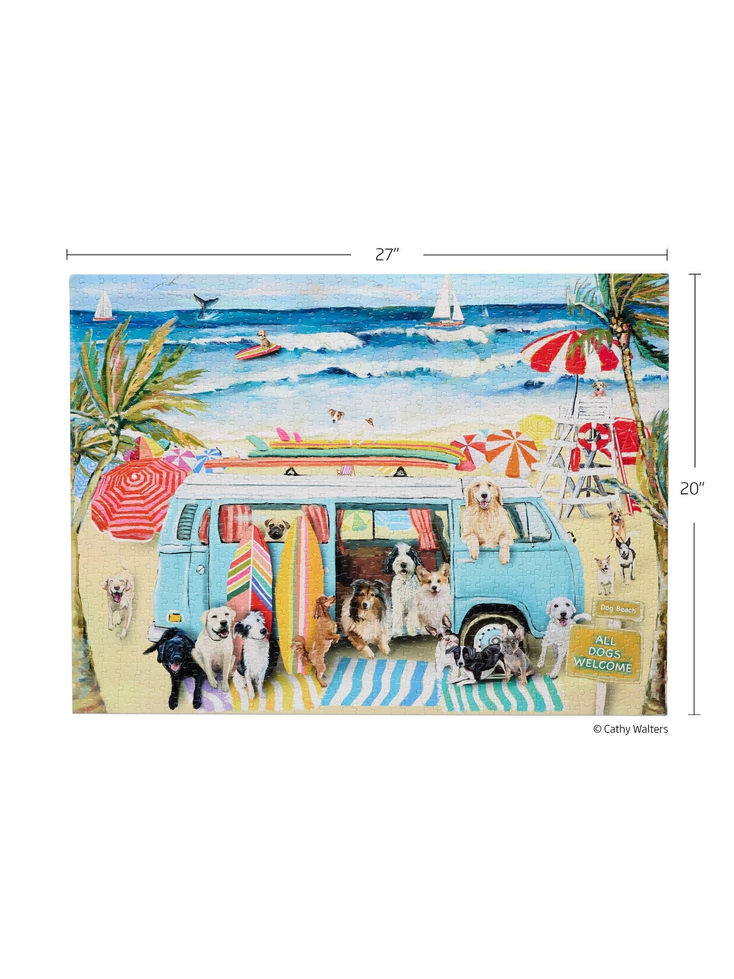 Doggie Surf School 1000 Piece Puzzle Summer Gift