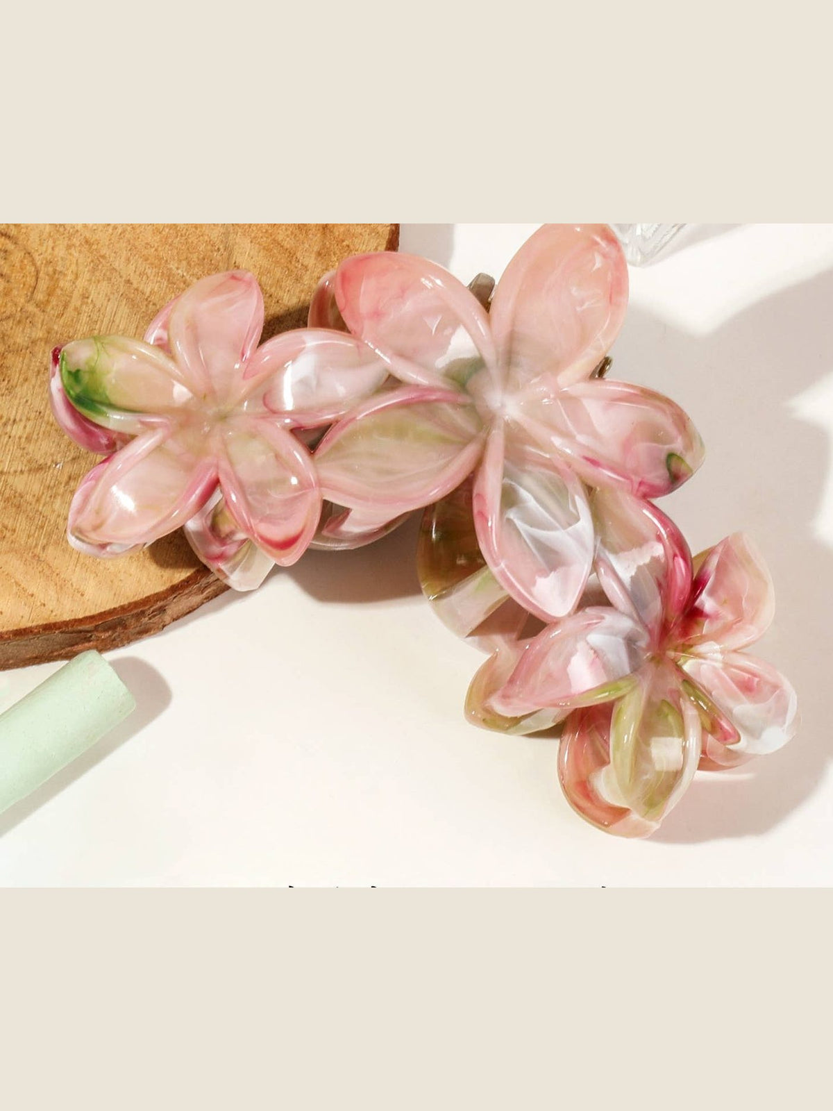 Women's Colorful Flat Round Flower Bow Hair Claw Clip