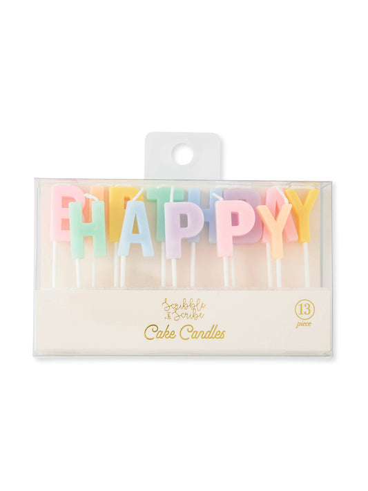 13pc Cake Candles - Happy Birthday
