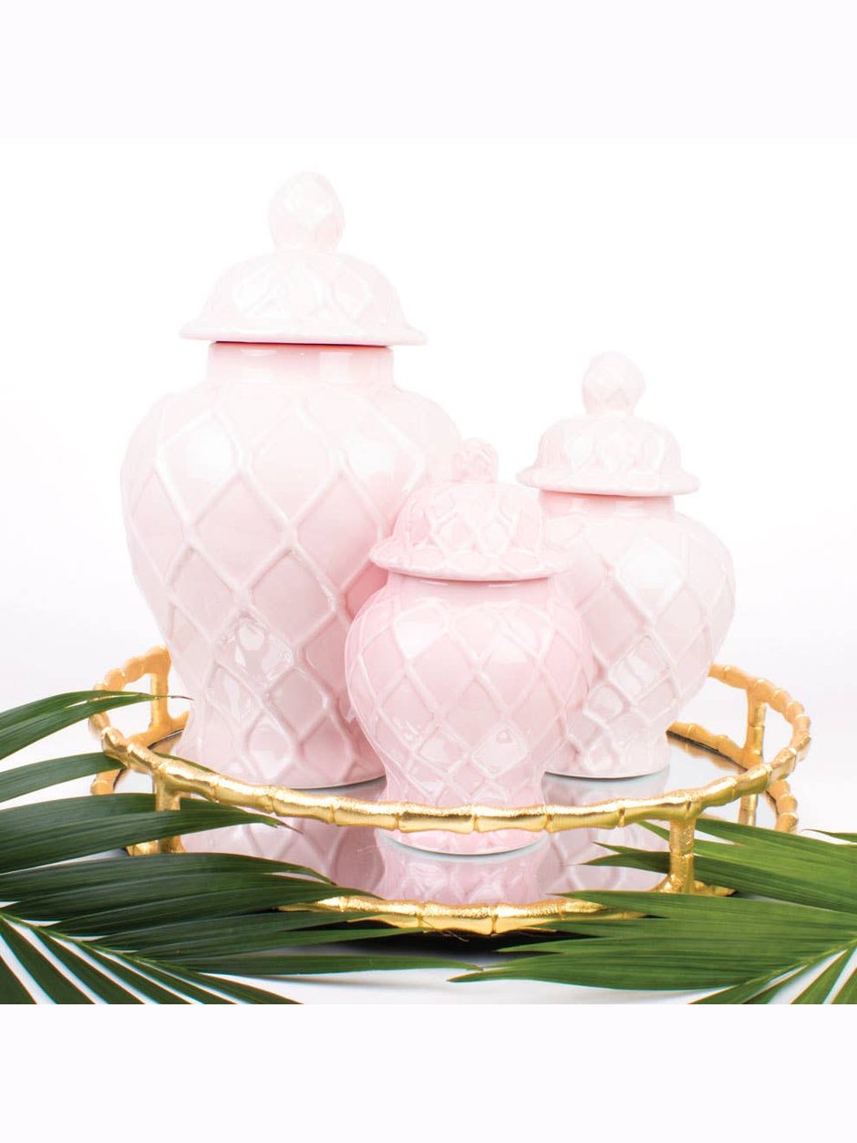 Pink Textured Ginger Jar - Extra Large