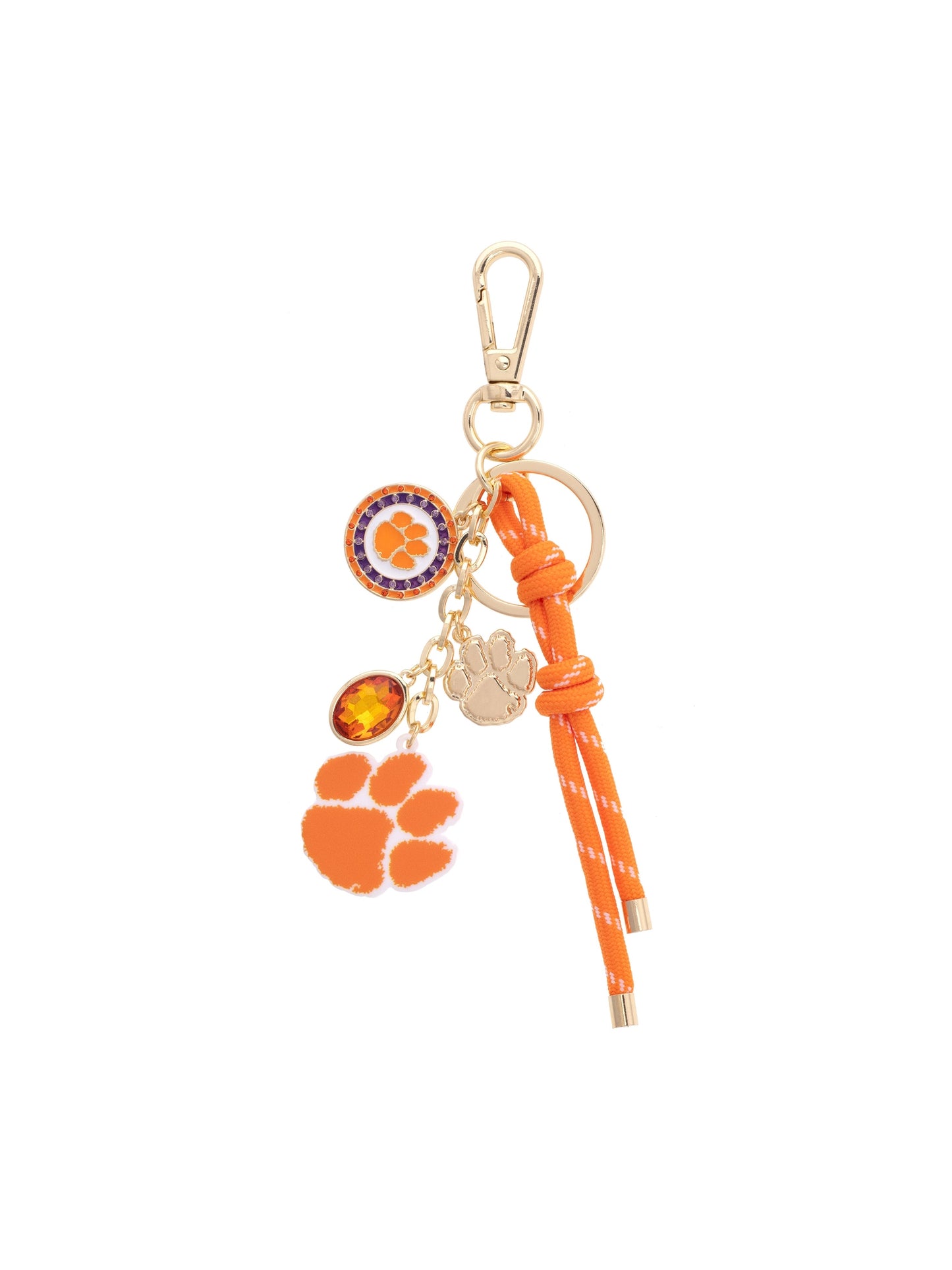 Clemson Tigers Cluster Bag Charm in Orange