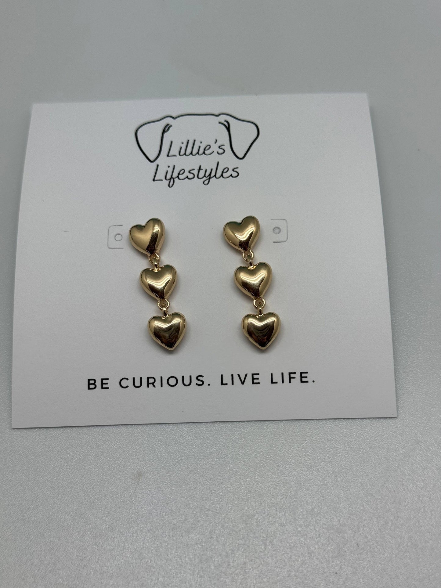 Heart drop earrings
