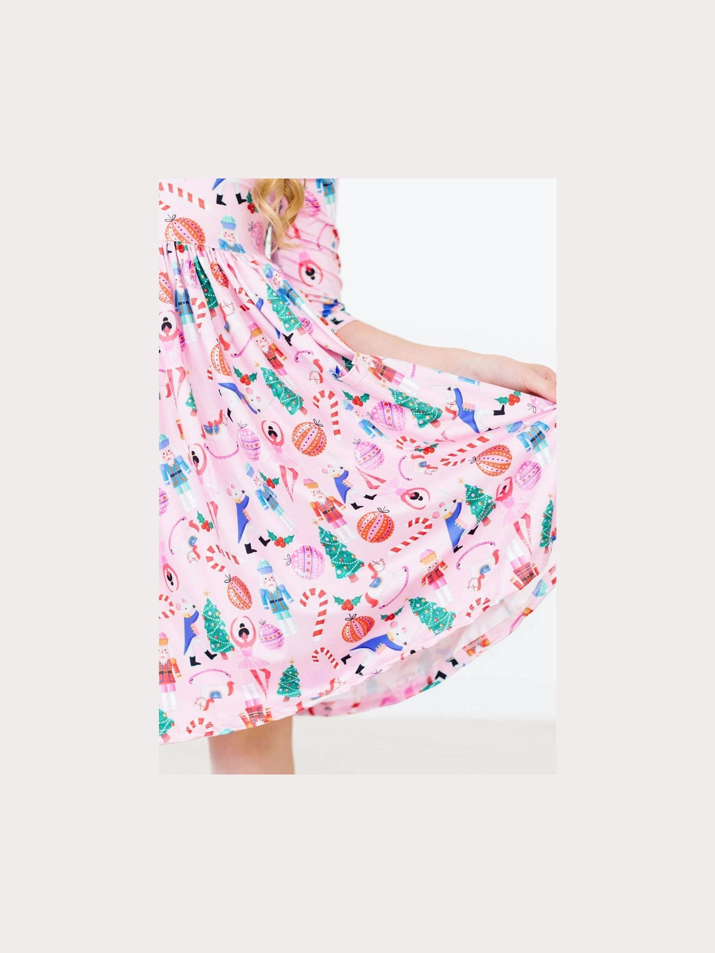 Sugarplum Fairy 3/4 Sleeve Pocket Twirl Dress
