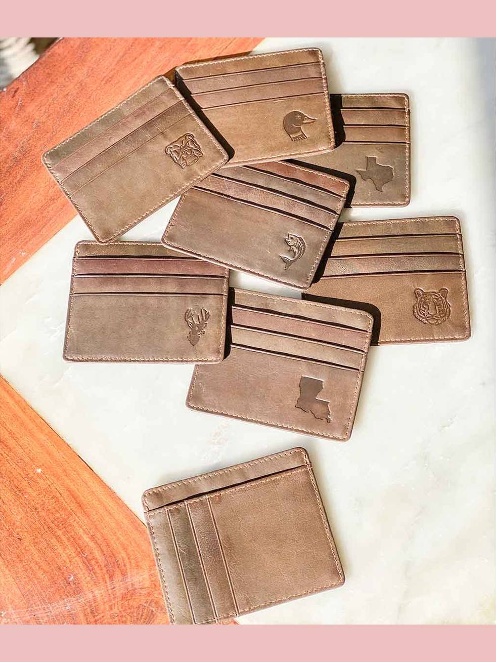 Tiger Leather Embossed Slim Wallet