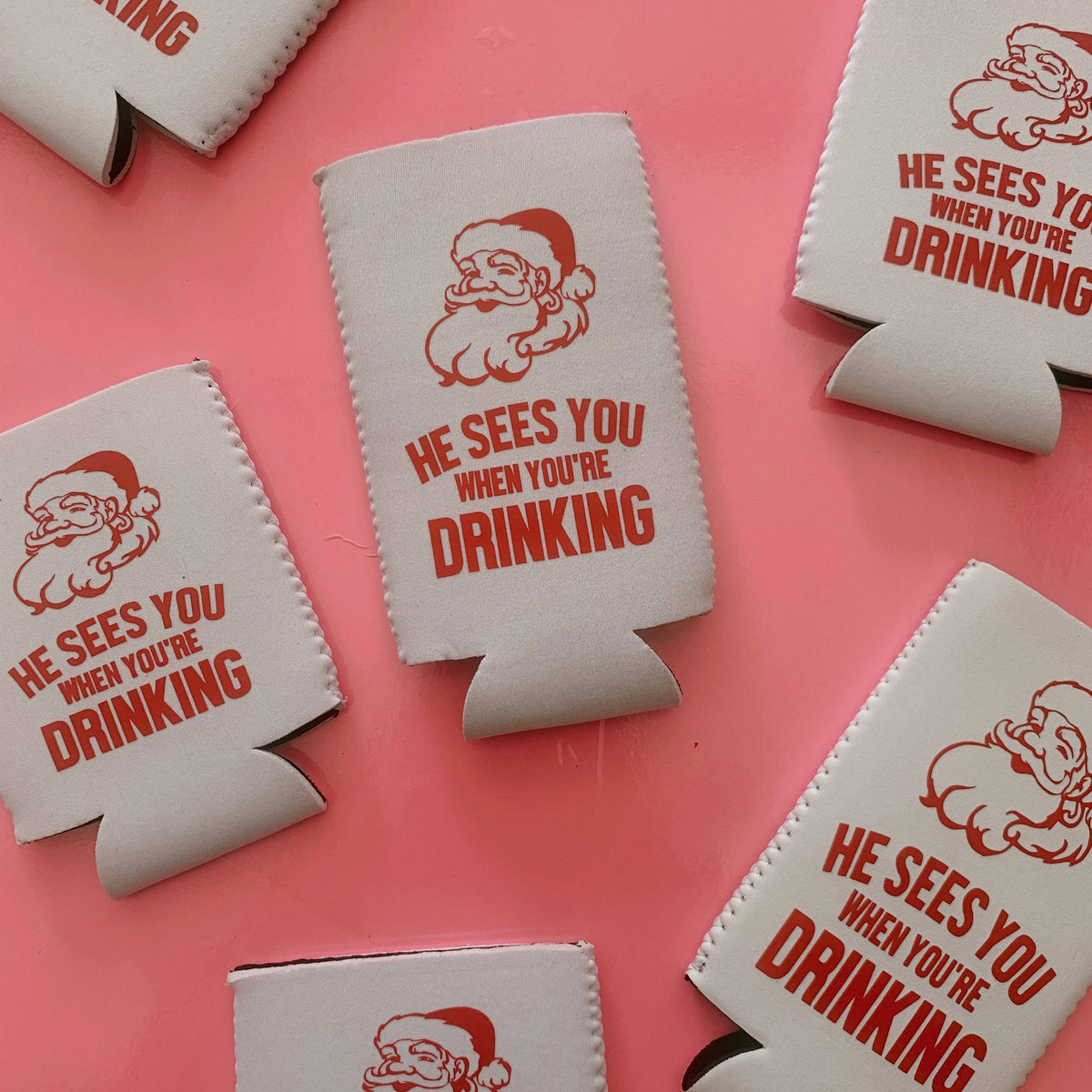 He Sees You When You're Drinking Can Cooler