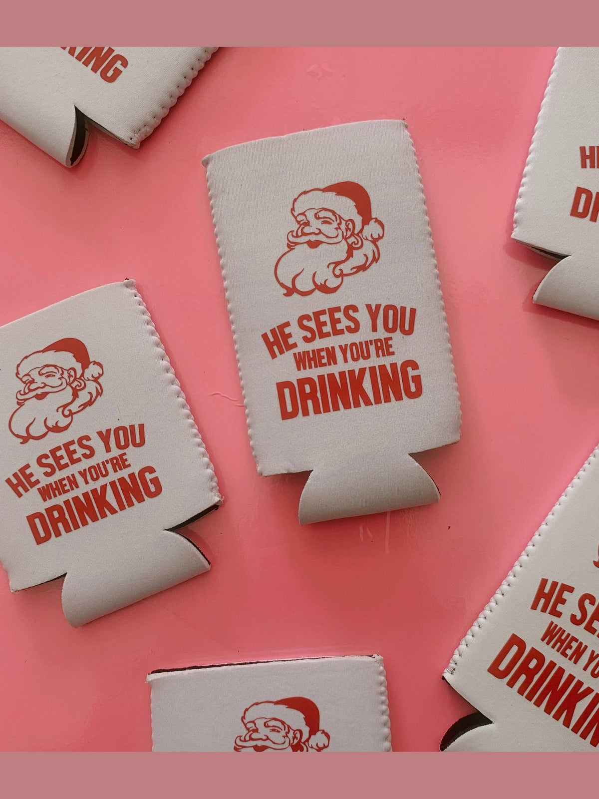 He Sees You When You're Drinking Can Cooler