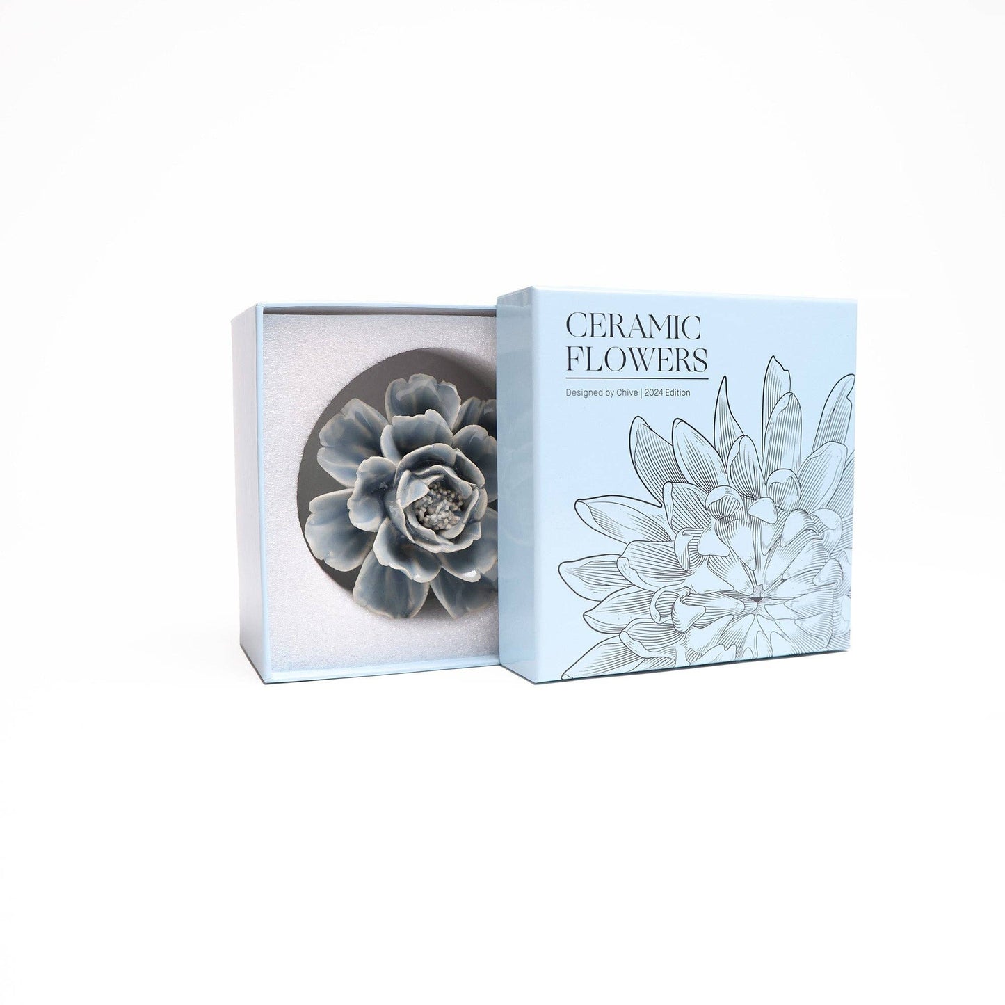 Ceramic Flowers Wall Art - Pastel Blue Rose