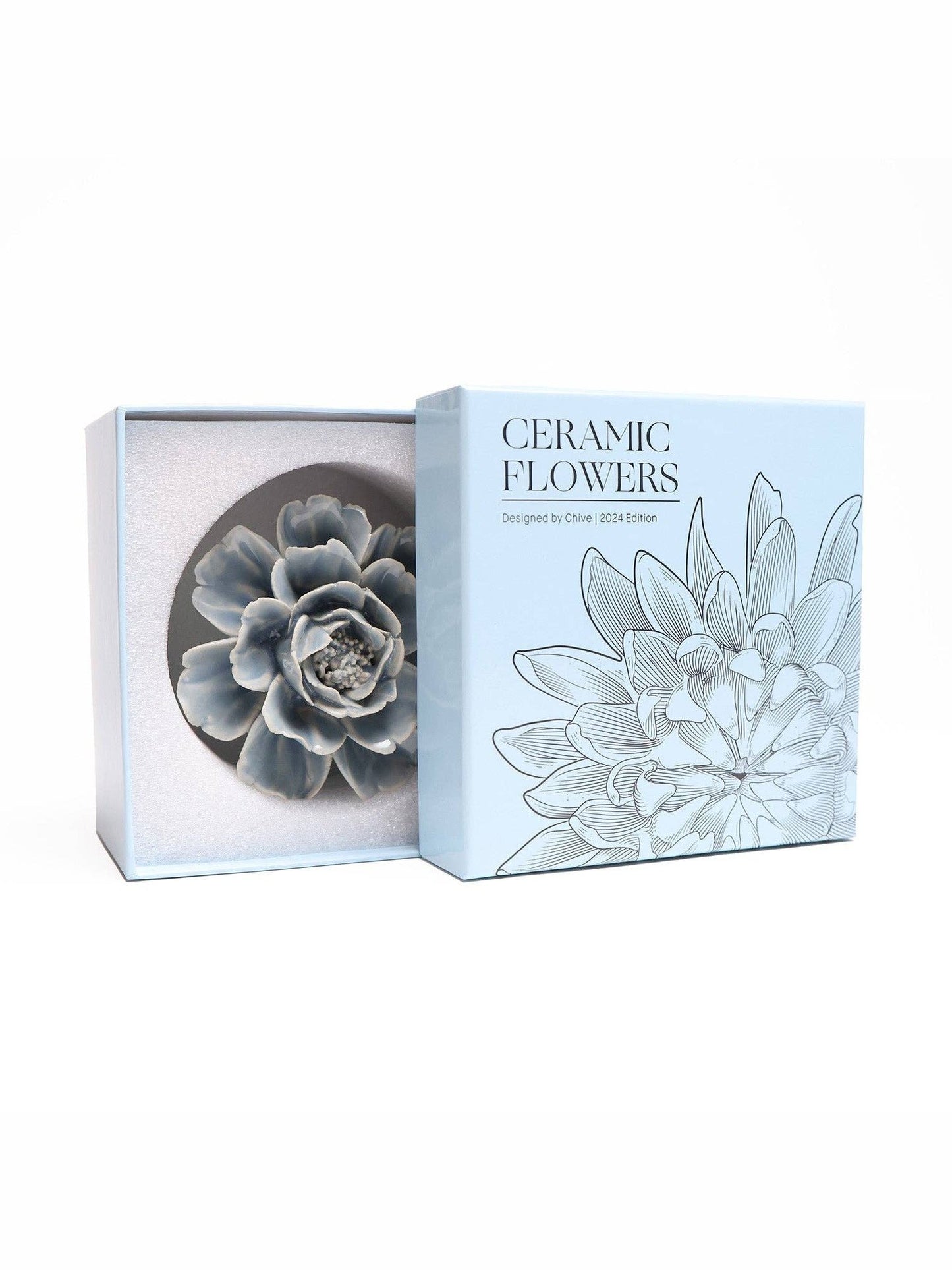 Ceramic Flowers Wall Art - Pastel Blue Rose