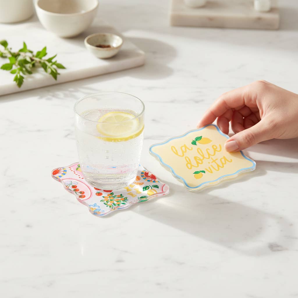 Table Talk Acrylic Coaster Set–Ciao Bella