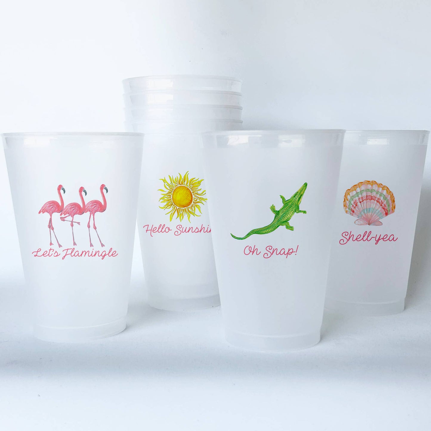Florida Shatterproof 20 oz Plastic Cups; set of 8