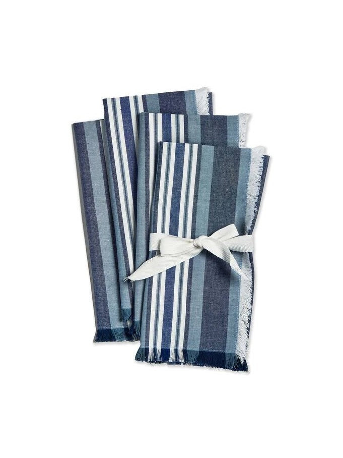 Azure Stripe Napkin Set of 4
