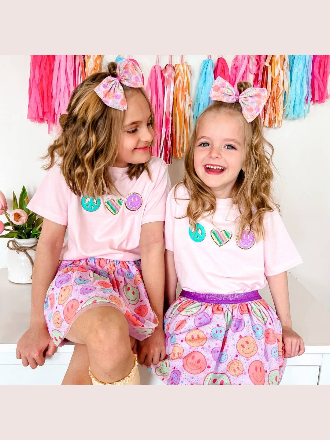 Peace, Love, Smile Short Sleeve T-Shirt - Kids Spring Tee