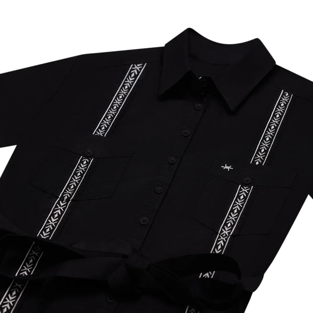 Tejas Guayabera Dress - Diablo Plata