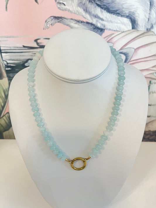 Beaded Necklace with large charm clasp