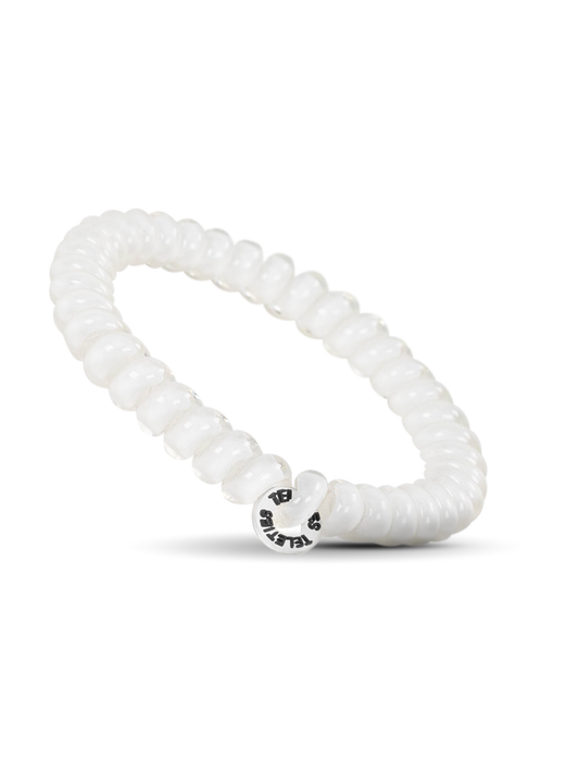 Coconut White - Small Spiral Hair Coils, Hair Ties, 3-pack