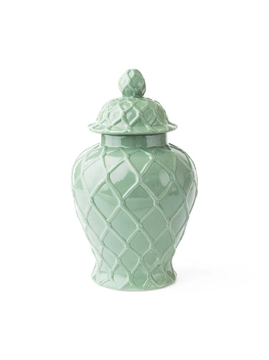 Green Textured Ginger Jar - Extra Large