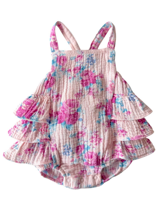 Muslin Ruffle Sunsuit, Garden Secrets