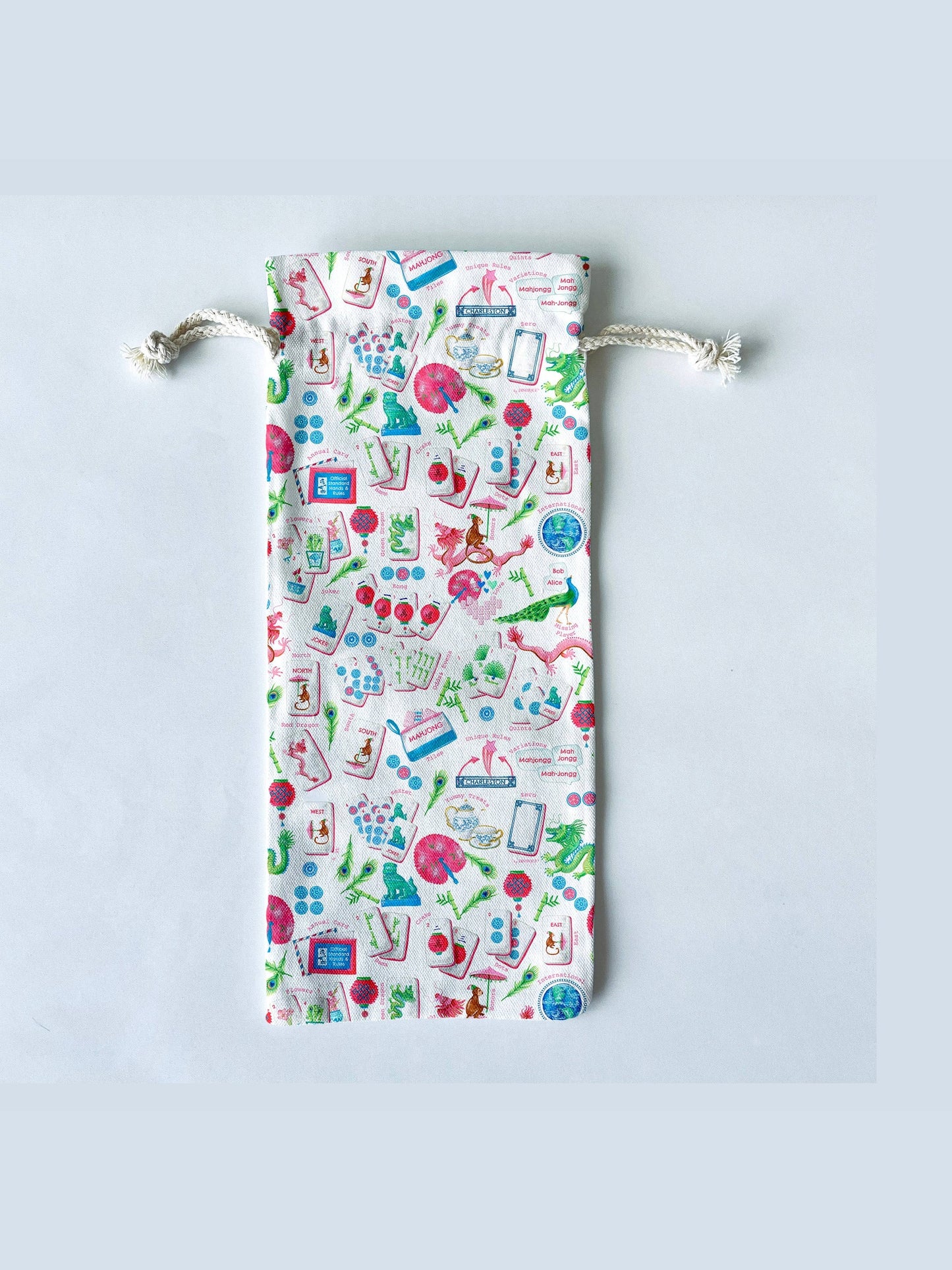 Mahjong Themed Wine/Liquor Bottle Gift Bag