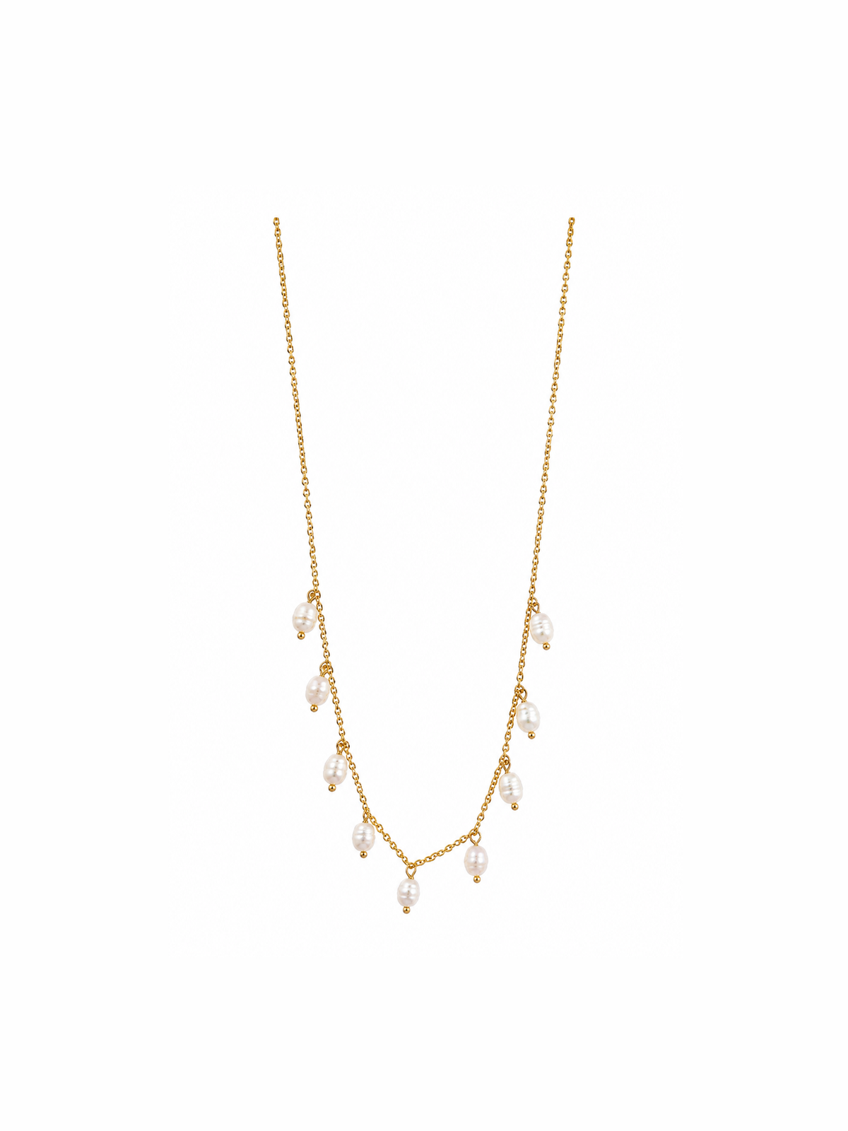 Dangle Pearls on Chain Necklace