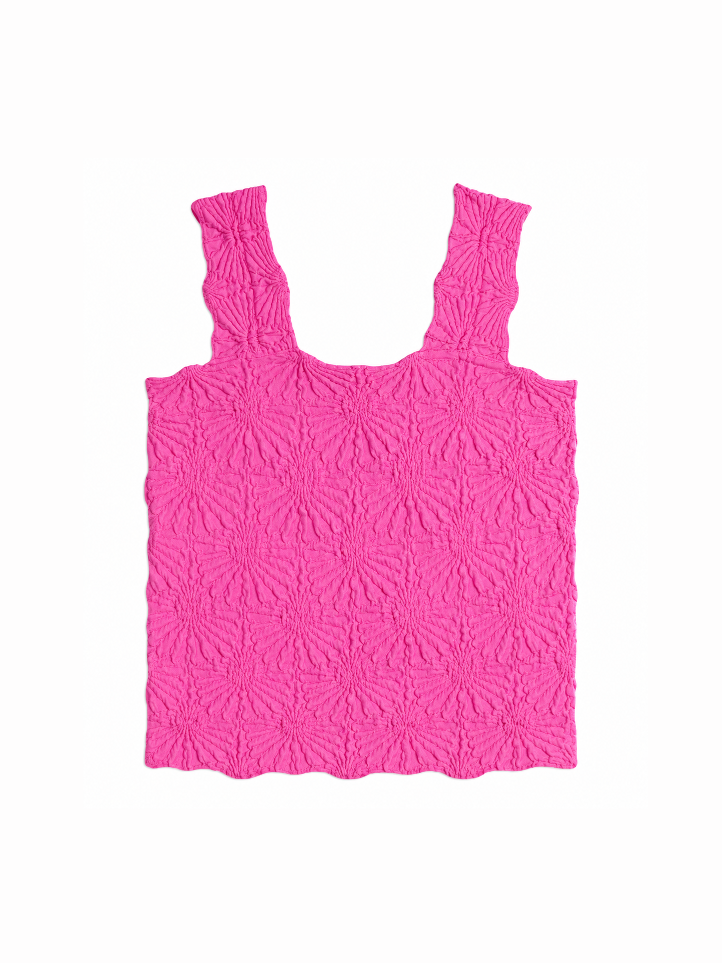Smocking Lace Tank - Azalea Pink
