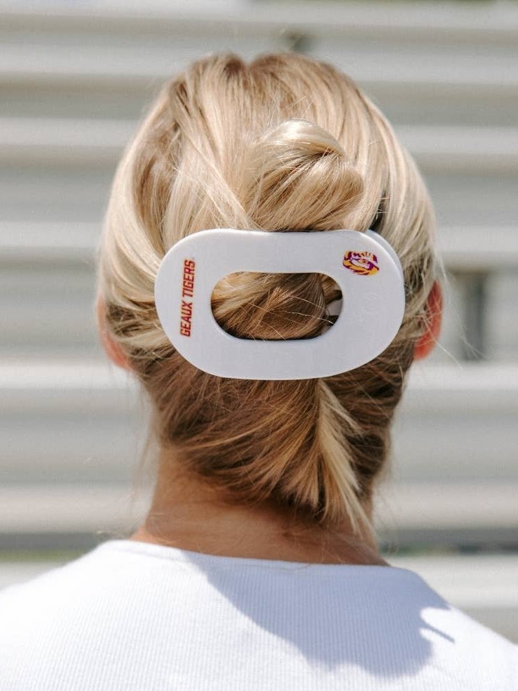Flat Round Hair Clip | Large | Geaux Tigers!