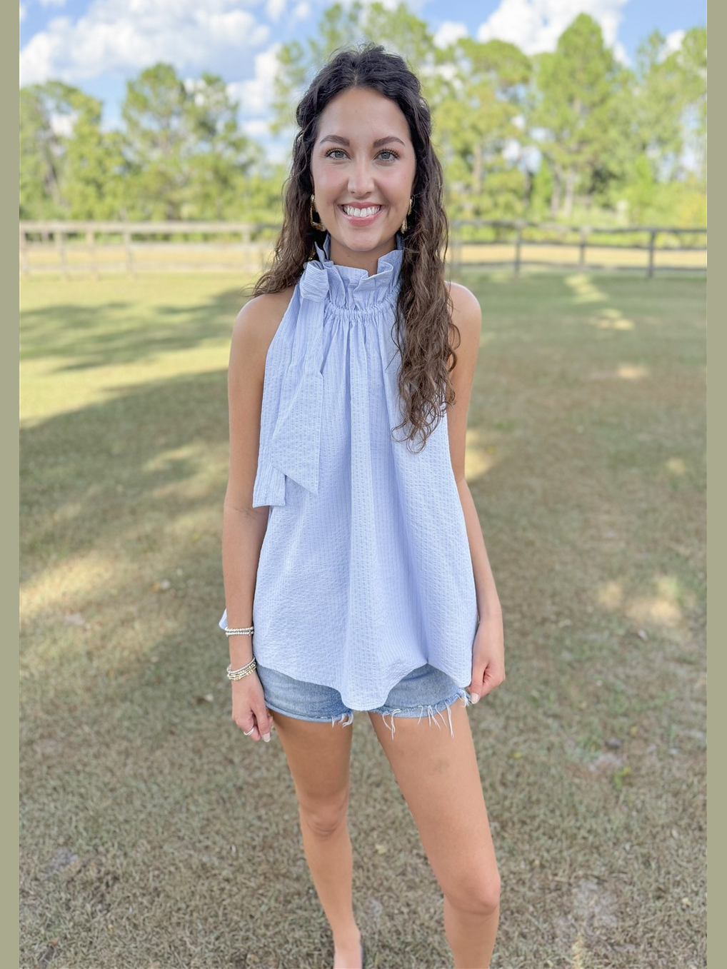 Bridget Seersucker Stripe Top