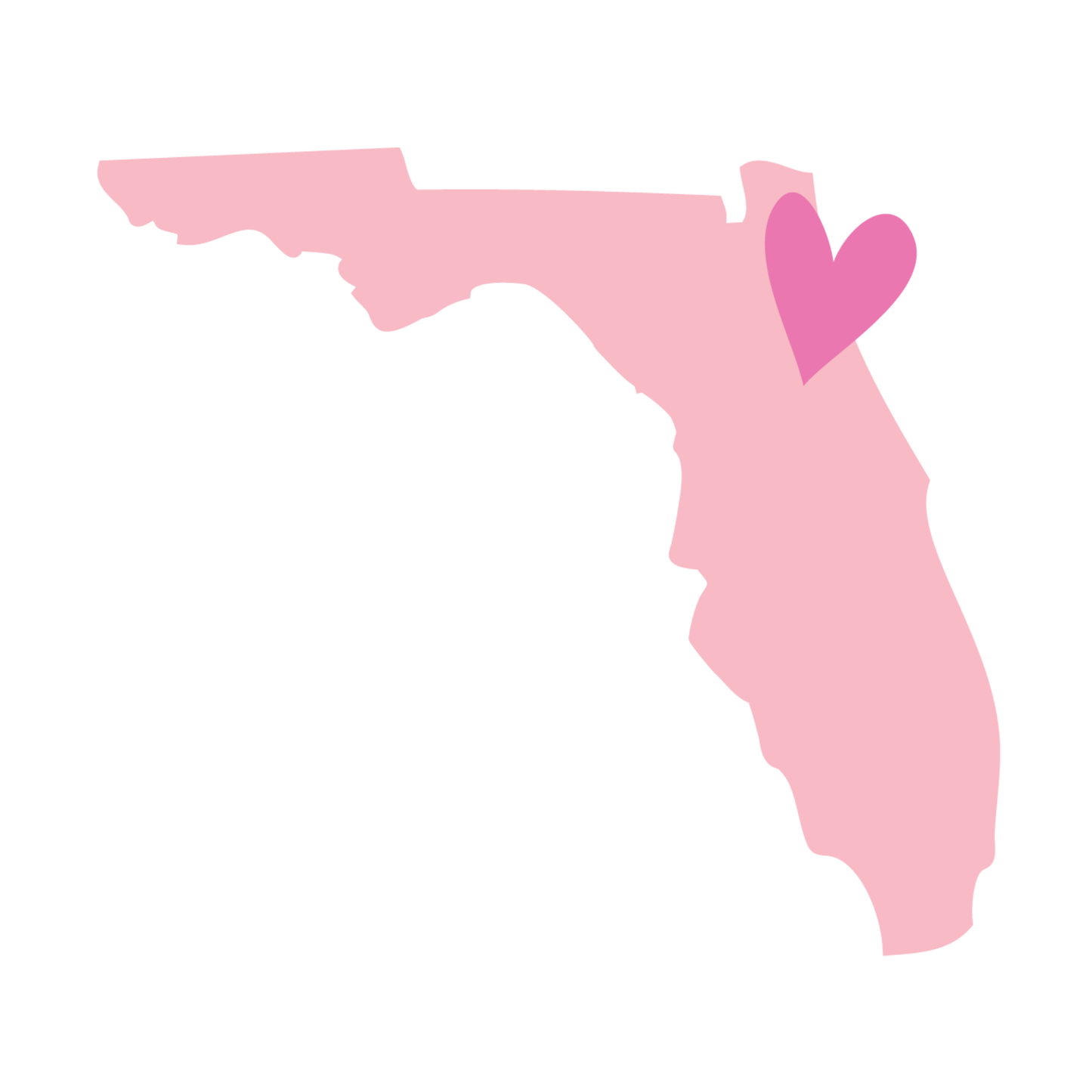 Pink Florida Heart Sticker