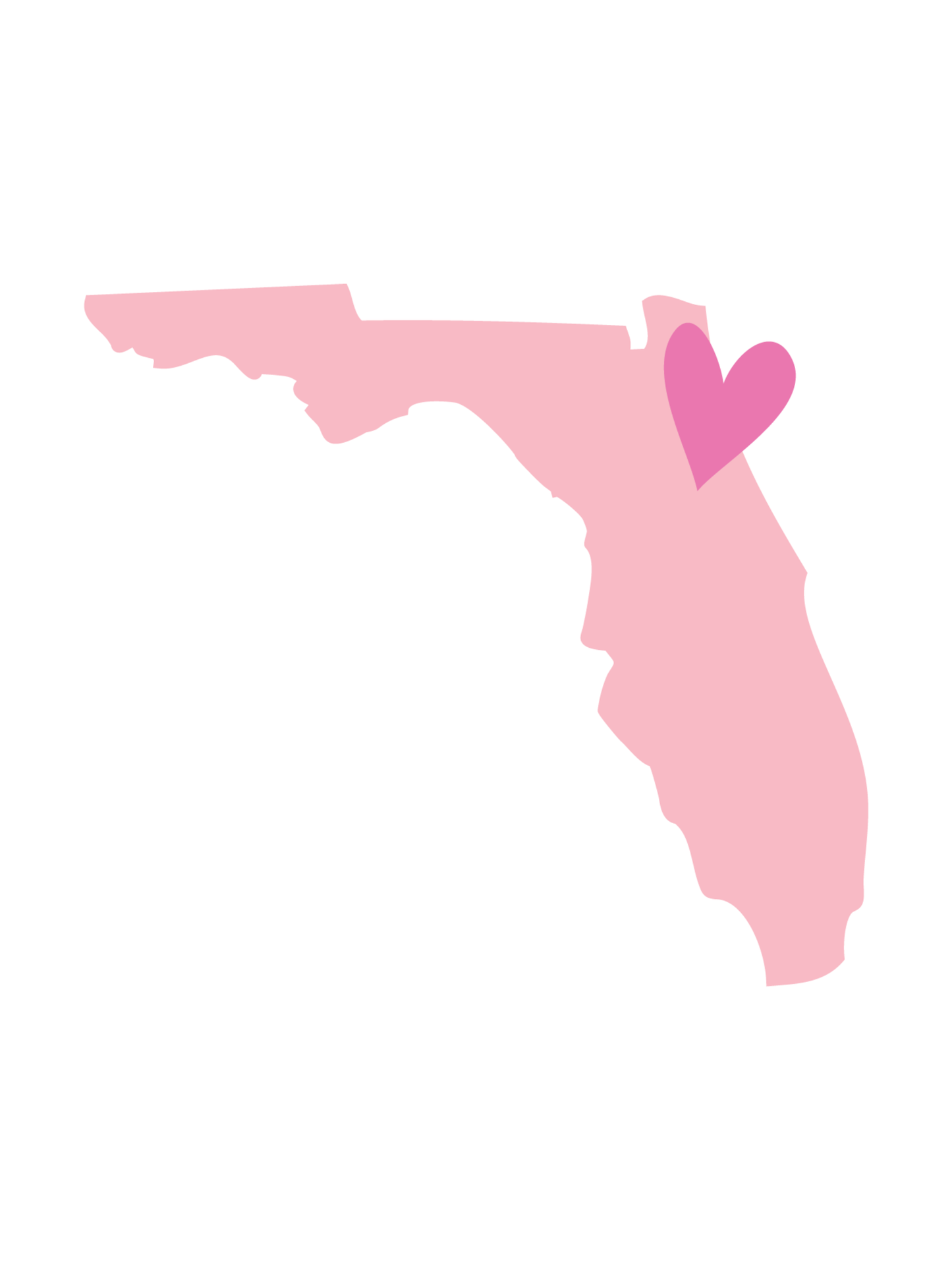 Pink Florida Heart Sticker