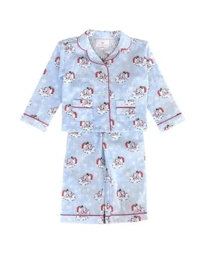 Baby Blue Vintage Santa Pajamas Youth