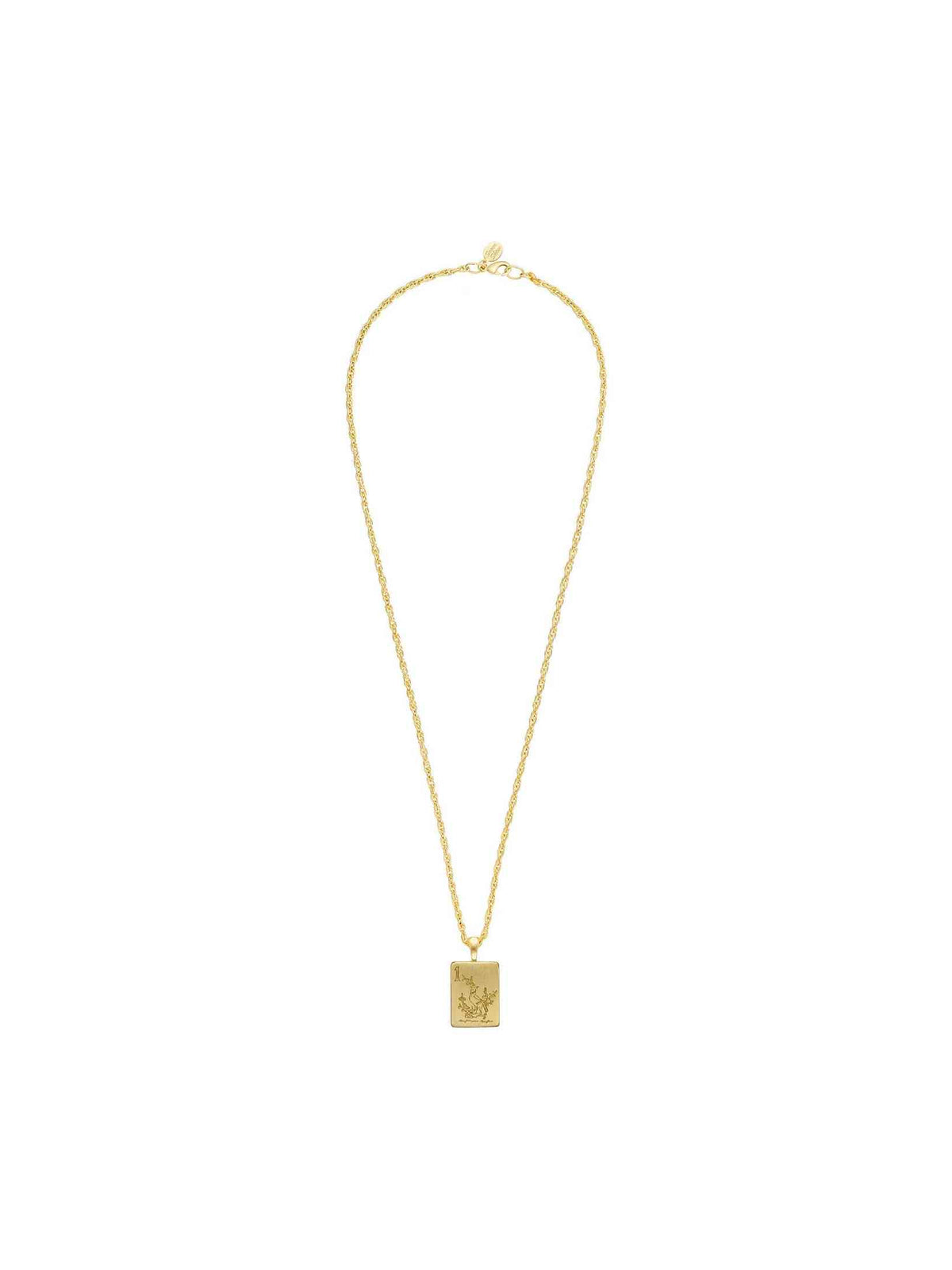 1 Bam Bird Mahjong Tile Long Necklace