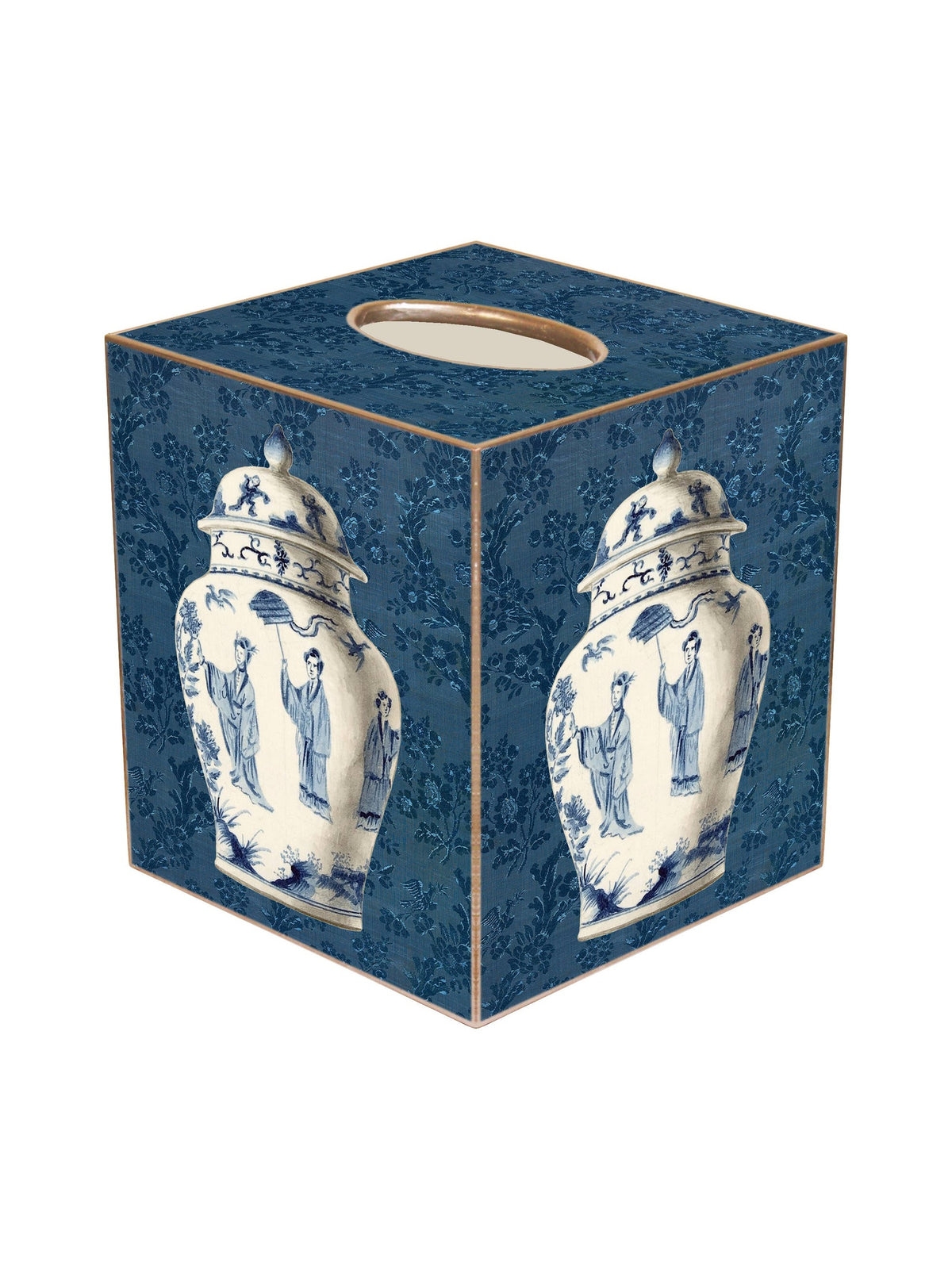 Ginger Jar on Blue Tissue Box Cover