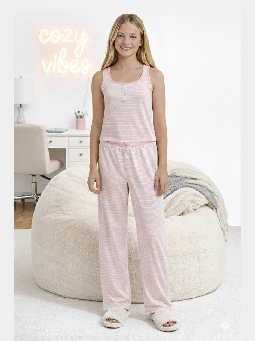 Pink Pin Stripe Lounge Set