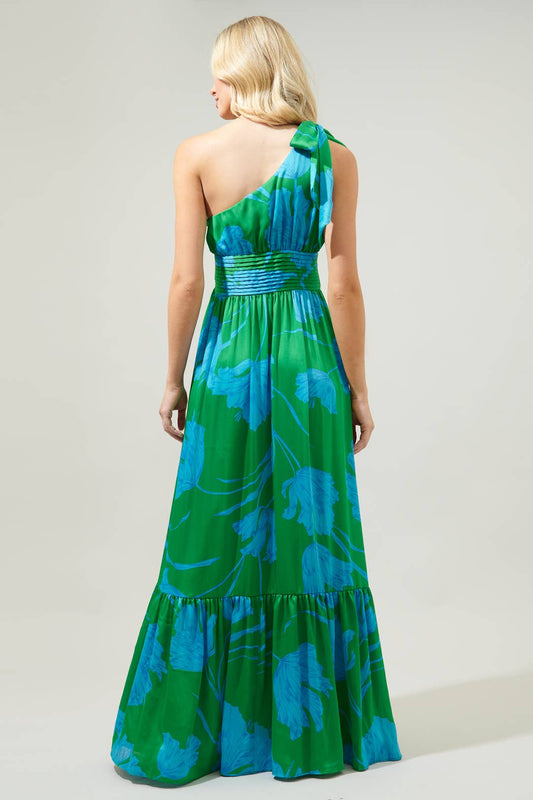 Seamoss Floral Bayou One Shoulder Maxi Dress