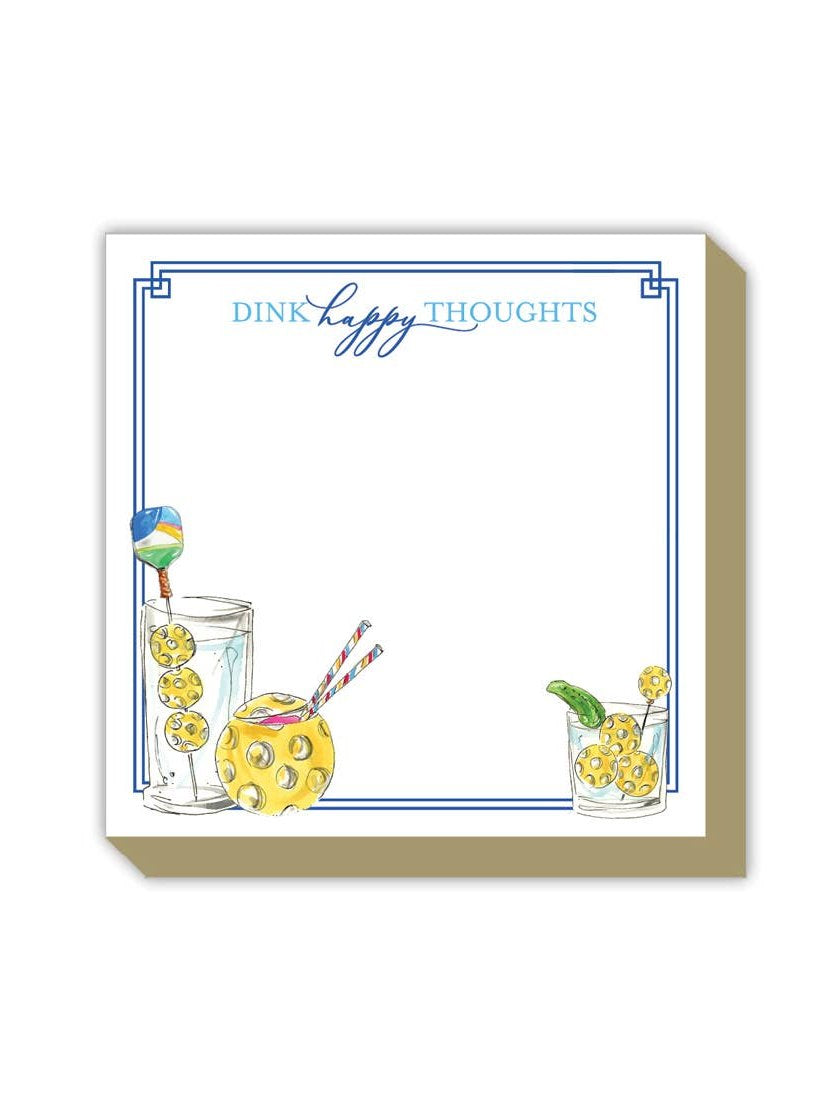 Dink Happy Thoughts Pickleball Cocktails Luxe Notepad