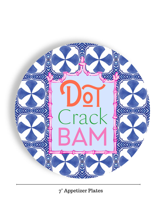 Mahjong Blue Tiles 24ct 7" Paper Plates– Dessert Separates