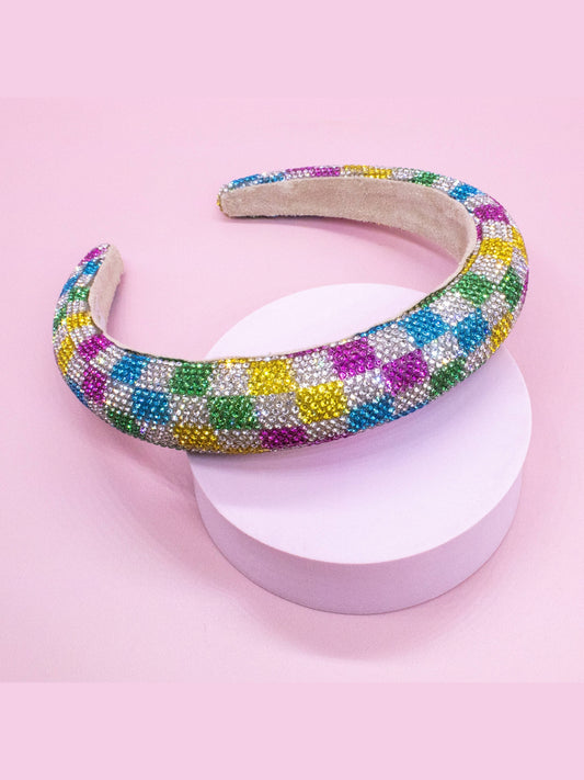 Rhinestone Checkerboard Headband